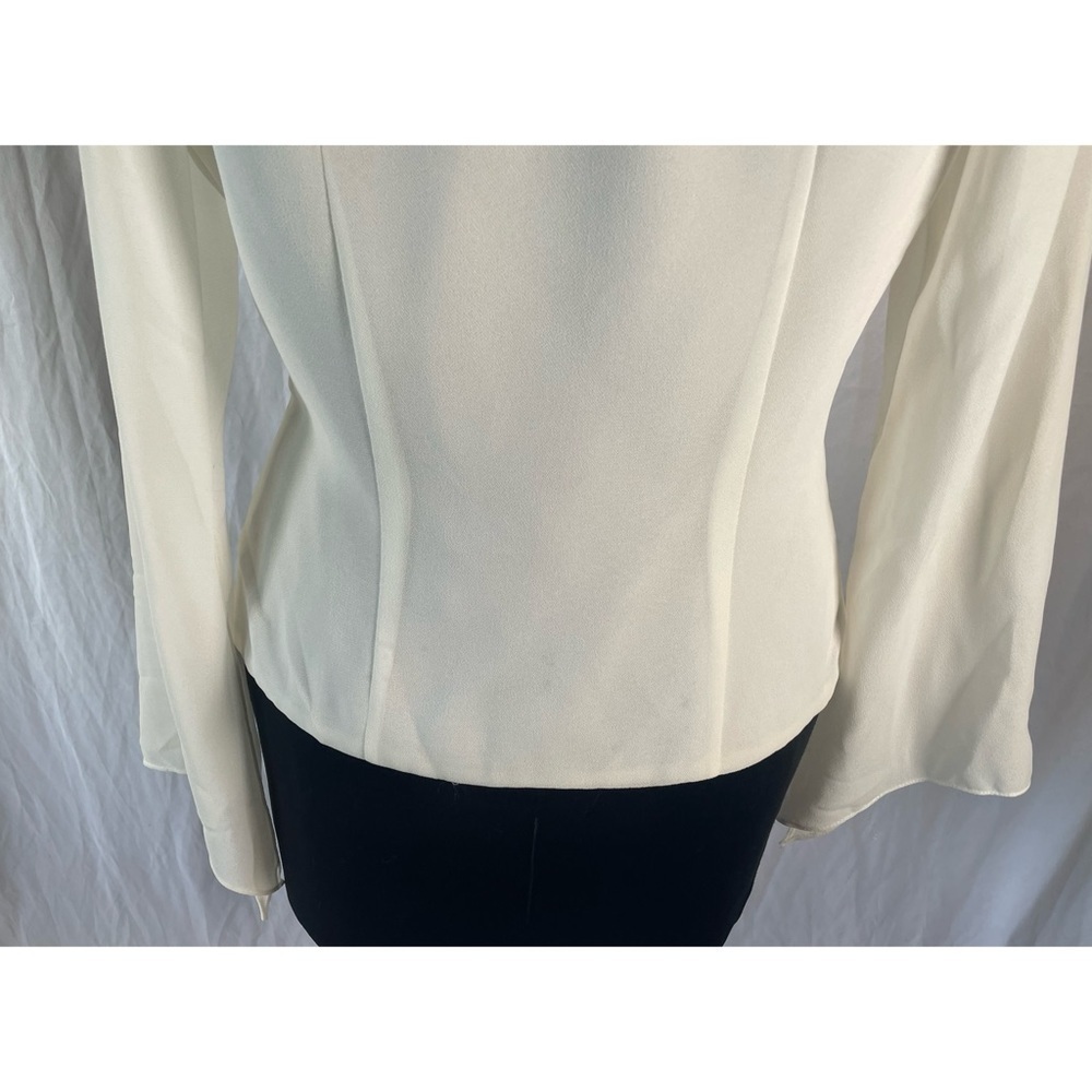 90’s Vintage ‘J.R. Nites Cream White Beaded Embellished Wrap Blouse - Picture 12 of 12